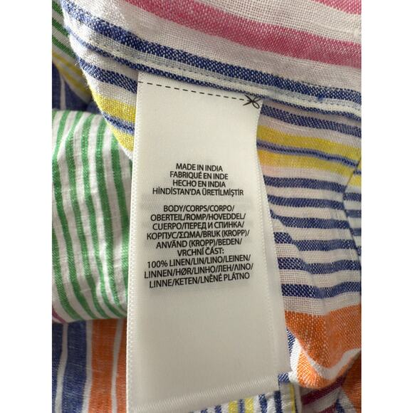 Polo Ralph Lauren Size M Classic Fit Colorful Striped Polo Shirt Short Sleeve Co - Picture 7 of 9